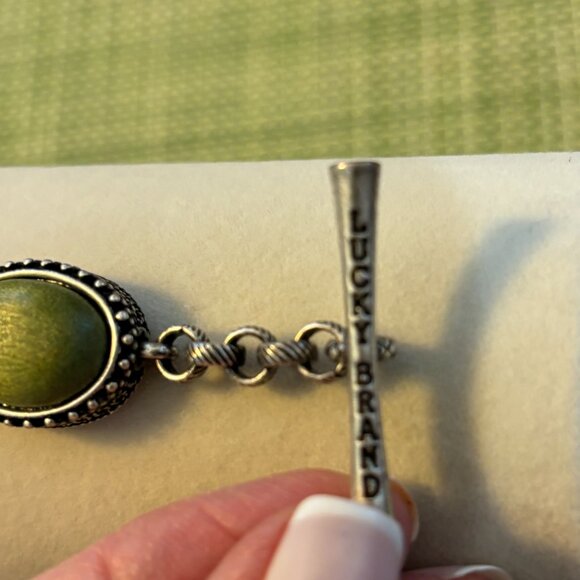 Lucky Brand Chunky Green and silver link Bracelet - Picture 4 of 11